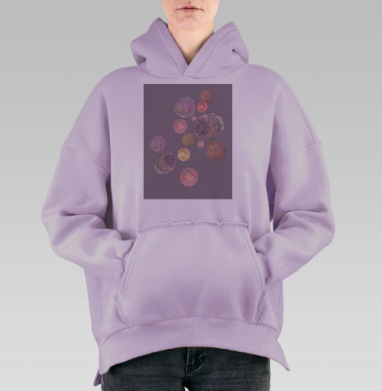 Космос и магия, Hoodie Oversize Fiolet, утепленная