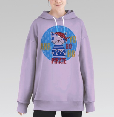 Кот-Пират, Hoodie Long Oversize Fiolet