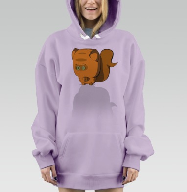 Котик  по имени рыжик, Hoodie Mjhigh Dig Mel, Fiolet, утепленная