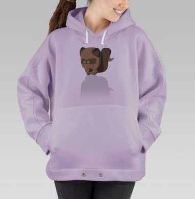 Котики верный друг, Hoodie Oversize Fiolet