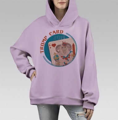 Козырная карта, Hoodie Mono Fiolet, оверсайз, утепленная