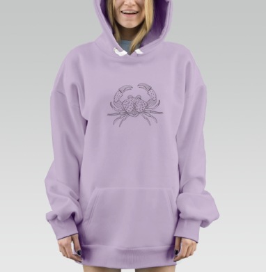 Краб, Hoodie Mjhigh Dig Mel, Fiolet, утепленная