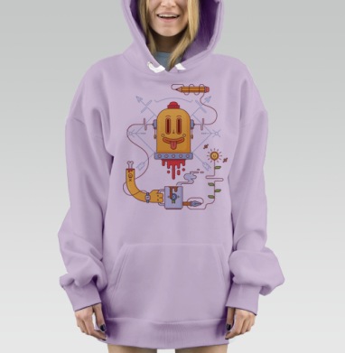 Креативная голова, Hoodie Mjhigh Dig Mel, Fiolet, утепленная