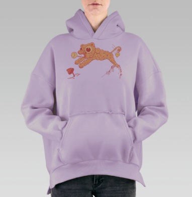 Кремовое веселье, Hoodie Oversize Fiolet, утепленная