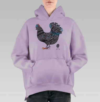 Курочка, Hoodie Oversize Fiolet, утепленная