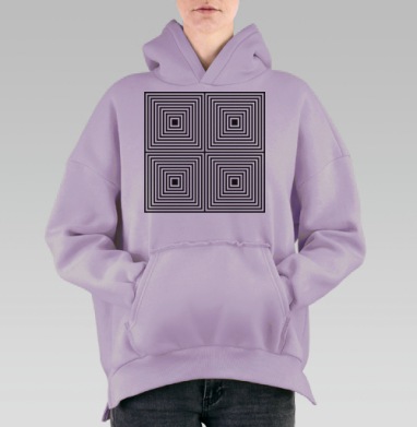 Квадратический-квадрат, Hoodie Oversize Fiolet, утепленная