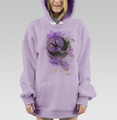 Ласточка, Hoodie Mjhigh Dig Mel, Fiolet, утепленная
