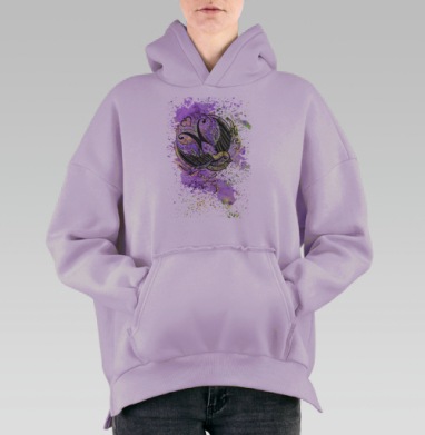 Ласточка, Hoodie Oversize Fiolet, утепленная