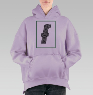 Латинская буква фффффффф, Hoodie Oversize Fiolet, утепленная