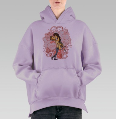 Лав, Hoodie Oversize Fiolet, утепленная