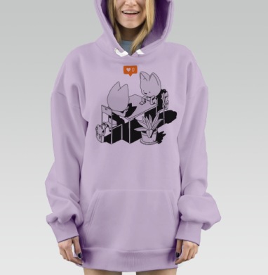 Лайк, Hoodie Mjhigh Dig Mel, Fiolet, утепленная