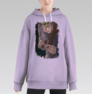 Лента в волосах, Hoodie Long Oversize Fiolet