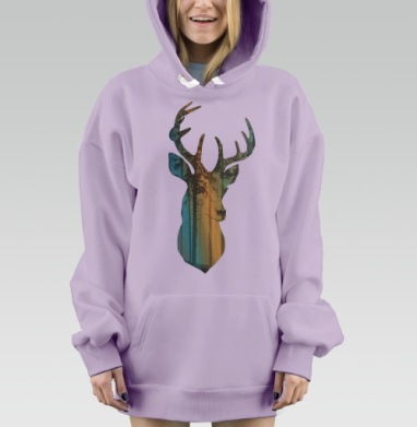 Лес в олене, Hoodie Mjhigh Dig Mel, Fiolet, утепленная