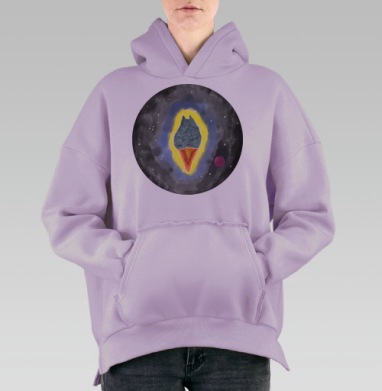 Летающий фиттинг, Hoodie Oversize Fiolet, утепленная