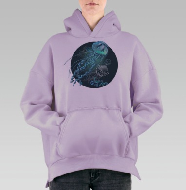Лето близко, Hoodie Oversize Fiolet, утепленная