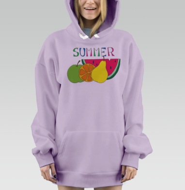 Лето и фрукты, Hoodie Mjhigh Dig Mel, Fiolet, утепленная