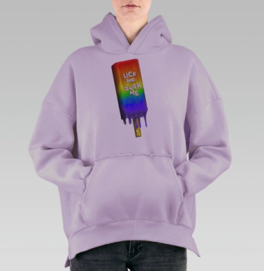 Лижи меня Соси меня, Hoodie Oversize Fiolet, утепленная