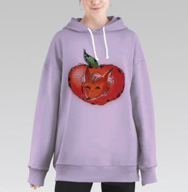 Лис и яблоко, Hoodie Long Oversize Fiolet