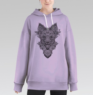 Лис Лист, Hoodie Long Oversize Fiolet