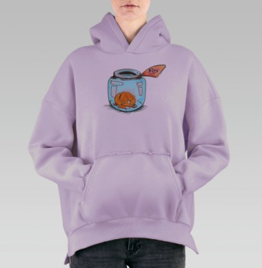 Лис в банке, Hoodie Oversize Fiolet, утепленная