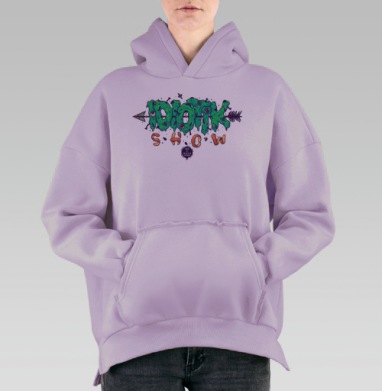 Логотип Шоу Идиотов, Hoodie Oversize Fiolet, утепленная