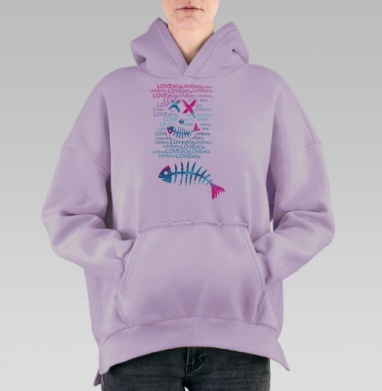 Ловись Рыба, Hoodie Oversize Fiolet, утепленная