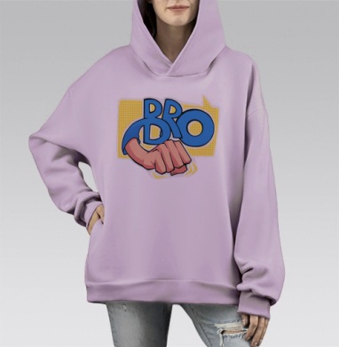 Лучшие бро  (муж.), Hoodie Mono Fiolet, оверсайз, утепленная