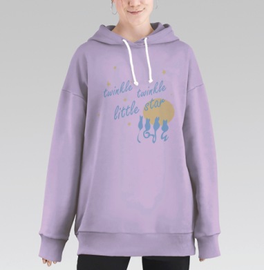 Лунные кошки, Hoodie Long Oversize Fiolet