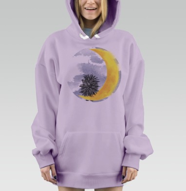 Лунный Ёжик, Hoodie Mjhigh Dig Mel, Fiolet, утепленная