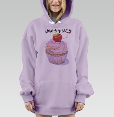 Люблю сладенькое, Hoodie Mjhigh Dig Mel, Fiolet, утепленная
