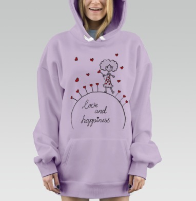 Любовь и счастье, Hoodie Mjhigh Dig Mel, Fiolet, утепленная