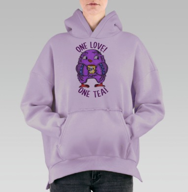 Любовь к чаю, Hoodie Oversize Fiolet, утепленная