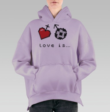 Любовь к футболу, Hoodie Oversize Fiolet, утепленная