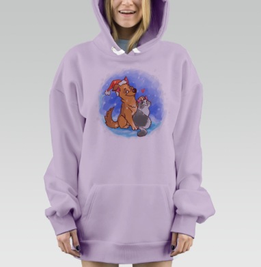 Любви в Новом году, Hoodie Mjhigh Dig Mel, Fiolet, утепленная
