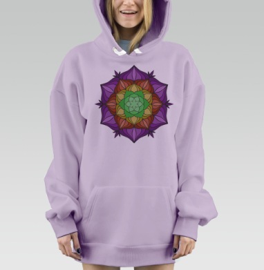 Мандала радуга, Hoodie Mjhigh Dig Mel, Fiolet, утепленная
