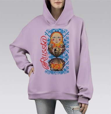 МАТРЕХА, Hoodie Mono Fiolet, оверсайз, утепленная