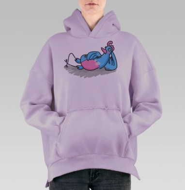 Мечтающий голубь, Hoodie Oversize Fiolet, утепленная