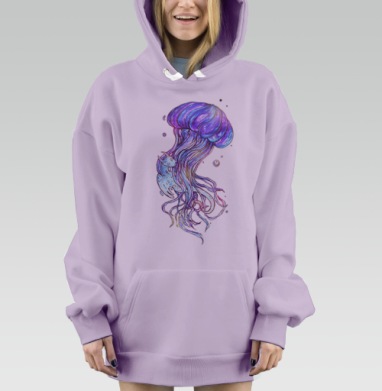 Медуза и дух воды, Hoodie Mjhigh Dig Mel, Fiolet, утепленная