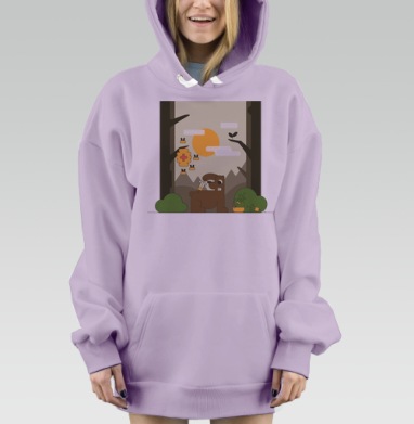 Медведь и мед, Hoodie Mjhigh Dig Mel, Fiolet, утепленная