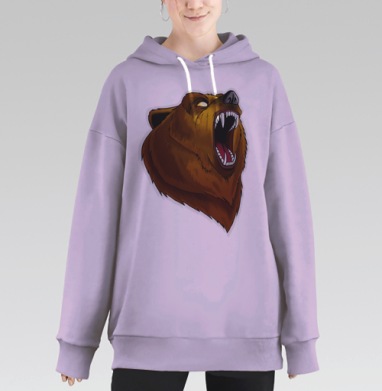 Медведь недоволен, Hoodie Long Oversize Fiolet