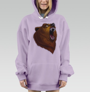 Медведь недоволен, Hoodie Mjhigh Dig Mel, Fiolet, утепленная