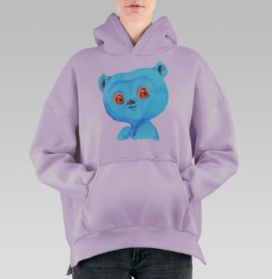 Медведь Пуфа, Hoodie Oversize Fiolet, утепленная