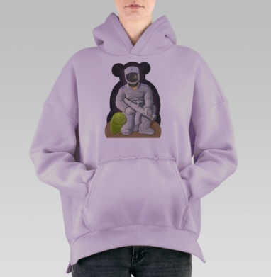 Межгалактический воин, Hoodie Oversize Fiolet, утепленная