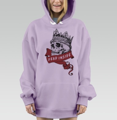 Мертв внутри, Hoodie Mjhigh Dig Mel, Fiolet, утепленная