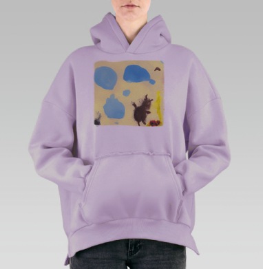 Мишка косолапый, Hoodie Oversize Fiolet, утепленная