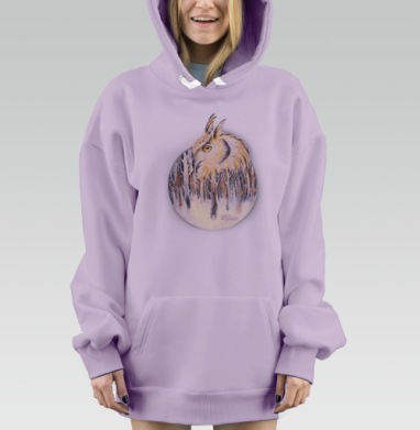 Мистический лес, Hoodie Mjhigh Dig Mel, Fiolet, утепленная