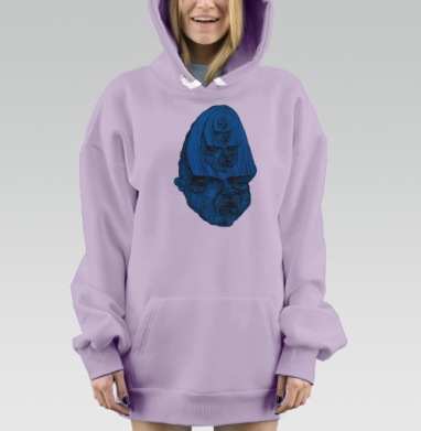 Многослойное гравюрное лицо - искусство глубины, Hoodie Mjhigh Dig Mel, Fiolet, утепленная