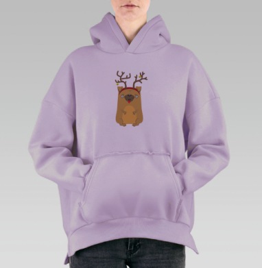 Мопсятинка, Hoodie Oversize Fiolet, утепленная