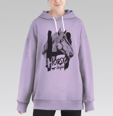 Морда лошади, Hoodie Long Oversize Fiolet