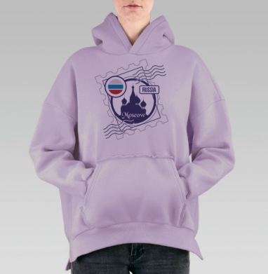 Москва и Россия, Hoodie Oversize Fiolet, утепленная